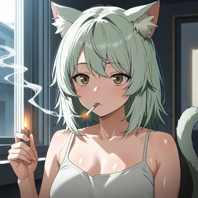Yani Neko — Smoking with Cigarette